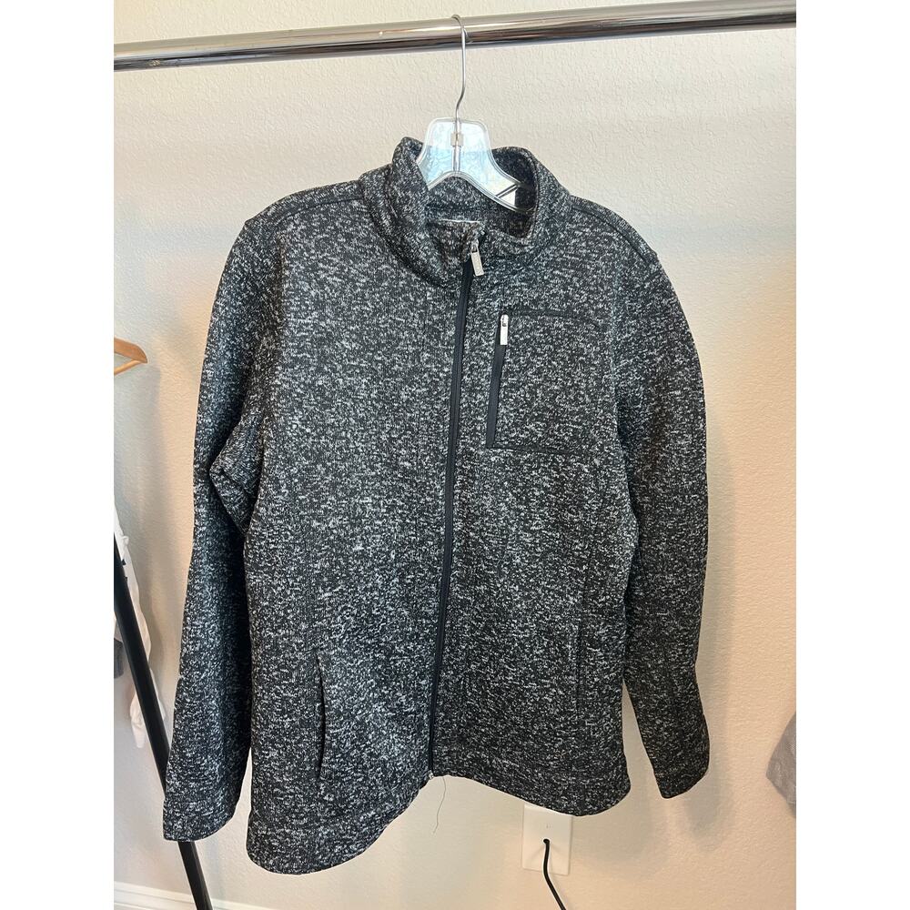 Calvin Klein Gray and Black Heather Zipup Jacket Size Large - Picture 2 of 6